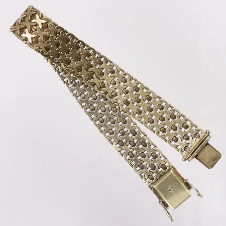 Armband X-länk, längd 20cm, bredd 13,5mm, 14K Vikt: 31,3 g