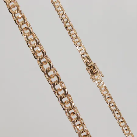 Collier doserad Bismarck, längd ca 46,5cm, bredd 4,4 - 7,8mm, kistlås, Malmö år 1966, 18K  Vikt: 19,1 g