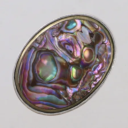 Ring med pärlemo, stl 19, bredd 4,4-36,9mm, år 1993, silver 830/1000 Vikt: 22,8 g