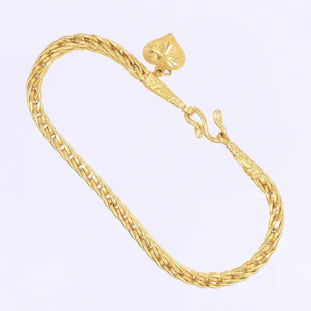 Armband 16cm bredd 3mm thaiguld 23K ½baht Vikt: 7,6 g
