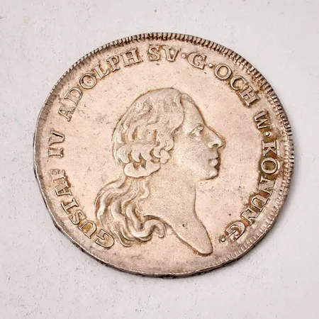 Mynt 1 Riksdaler 177, silver 878/1000, 29,16g.