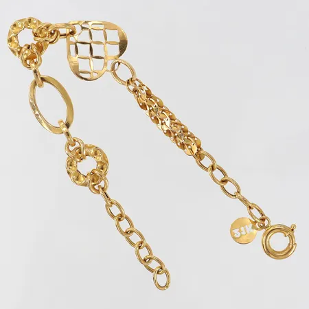 Armband längd 17-19,5cm bredd 5-19mm ihålig bucklig 21K.  Vikt: 7,3 g