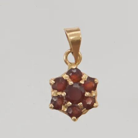 Hänge med granater 12x8mm 18K 0,9g.