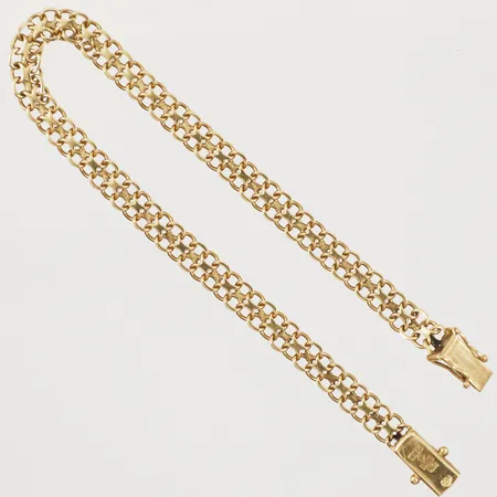Armband X-länk längd 19cm bredd 5mm tillverkad av Hedens Guldsmeds Ab Bröderna 1963 18K Vikt: 7,1 g