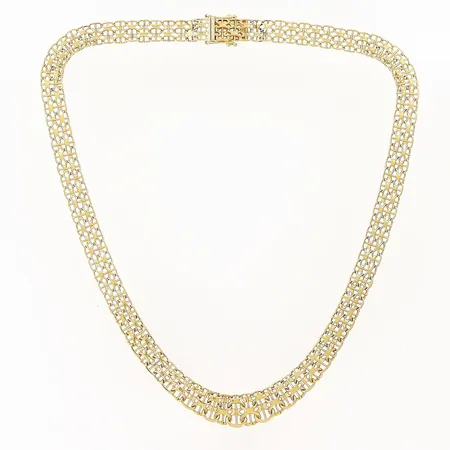 Collier X-länk med stav längd 39cm, doserat ca 8-11mm, 18K Vikt: 23,1 g