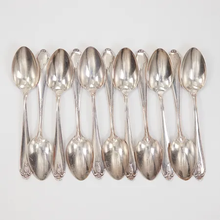 11 Kaffeskedar 12,2cm modell Vasa, gravyr, GAB år 1946 - 1951, 830/1000 silver, Vikt: 150,7 g