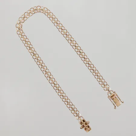 Armband X-länk 19cm, bredd 4,5mm, ena låsåttan fäster ej 18K Vikt: 4,3 g