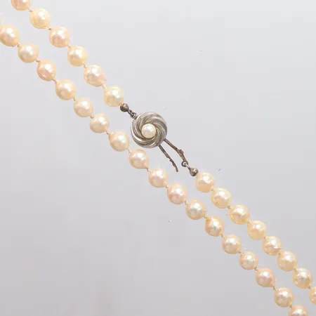 Pärlcollier odlade pärlor barocka Ø7,20-7,40mm , silverlås, längd 85cm, 800/1000 Vikt: 0 g