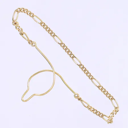 Slipshållare Figaro längd 40mm bredd 3mm 18K Vikt: 4,7 g