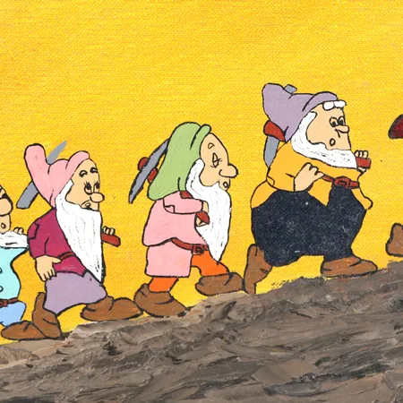 Tavla, John Gacy, "Hi Ho, H-H-o", akryl på pannå, signerad och daterad 83, dedikation a tergo, ej ramad, 46x61cm