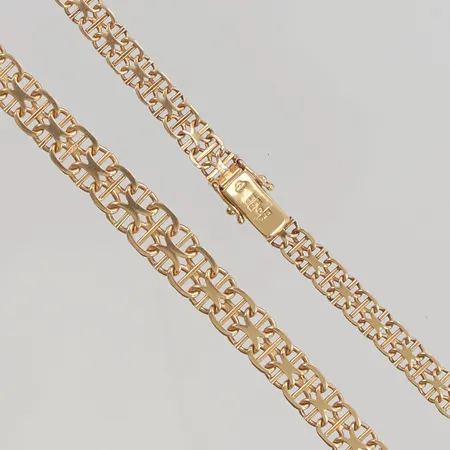 Collier x-länk med stav 44,5cm bredd 5-8mm 18K 20,0g.