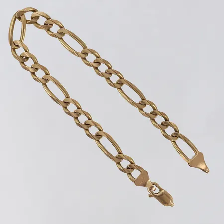 Armband Figaro längd 21cm bredd 6,5mm saknar ändögla 10K.  Vikt: 12 g