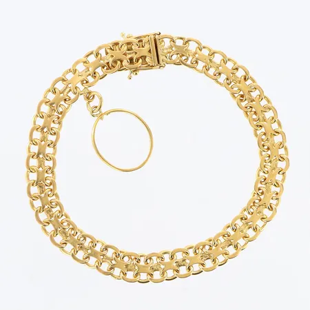 Armband X-länk med berlock 21cm bredd: 8mm, 18K Vikt: 20,2 g