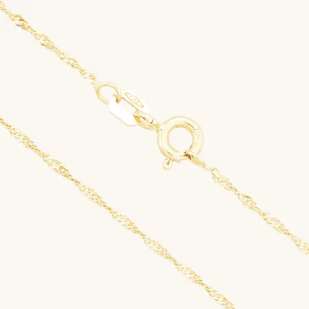 Kedja Singapore längd 42,5cm bredd 1mm 18K Vikt: 1,3 g