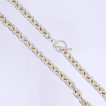 Halskedja 45cm bredd 9mm silver 925/1000 Vikt: 62,8 g