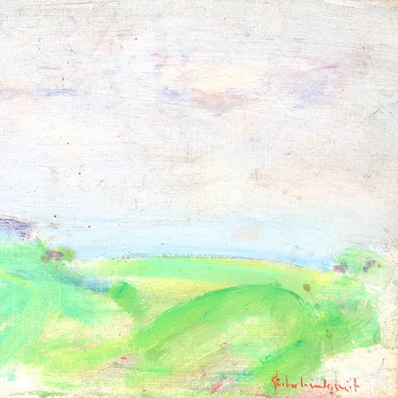 Tavla olja på pannå signerad Gösta Lindqvist, rammått 21x28,5cm, smutsfläckar