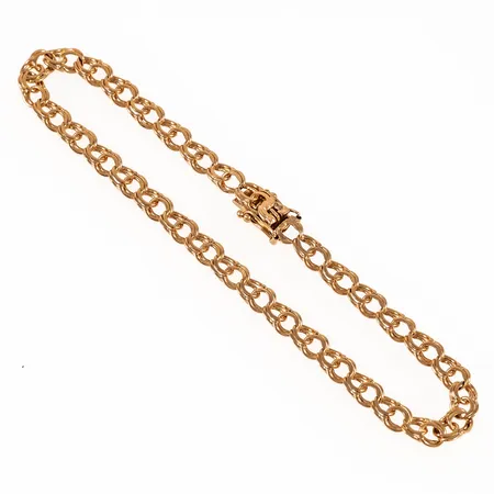 Armband Bismarck 21cm bredd 4,5mm, slitna länkar, 18K 7,1g. 