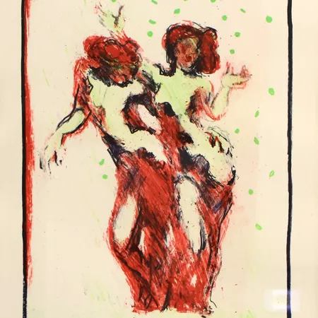 Färglitografi Peter Dahl numrerad 99/250 samt signerad -79, inramad rammått: 47x60cm, bildmått:32x42cm