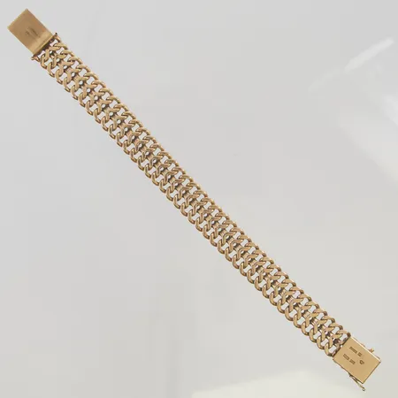 Armband fiskbenslänk 20,5cm bredd 14mm 18K 54,8g.