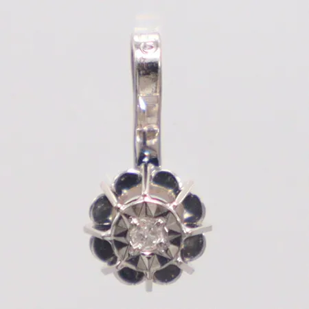 Hänge vitguld diamant 1x ca 0,01ct, längd 11,4mm, bredd 5,6mm, 18K Vikt: 0,4 g
