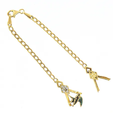 Armband med stenar defekt, 21K Vikt: 5,1 g
