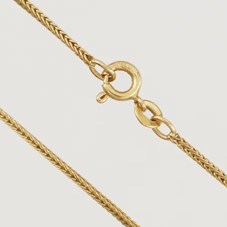 Kedja Rävsvans längd 42,5cm, bredd 1,1mm ojämna länkar 18K Vikt: 4,8 g