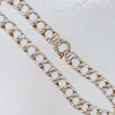 Kedja Pansar längd 43cm bredd 15mm ihålig Silver 925/1000.  Vikt: 89,8 g