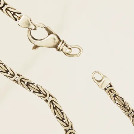 Kedja Kejsarlänk längd 60,5cm bredd 3,2mm låsögla något skev, 925/1000 silver Vikt: 38 g