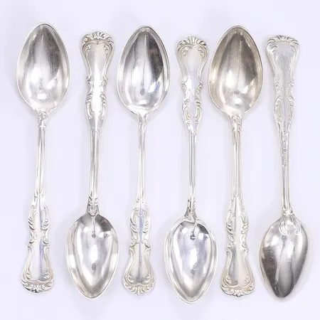 Sex teskedar 10,5cm silver 830/1000 Vikt: 82,5 g