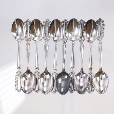 10 kaffeskedar 11,5cm, silver 830/1000 Vikt: 108,3 g
