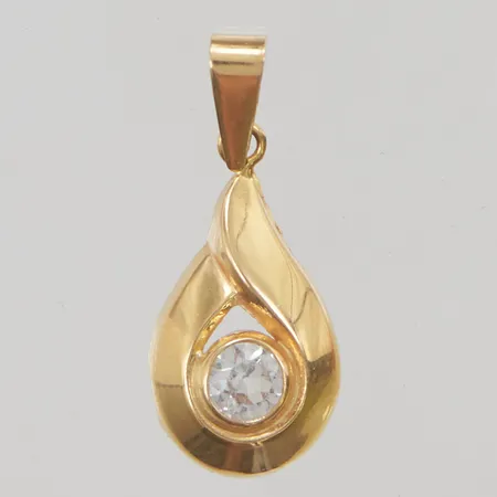Hänge 21mm vit sten 18K 1,1g.