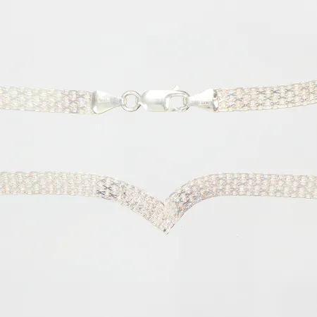 Collier X-länk 45,5cm bredd 5mm GFAB silver 925/1000 Vikt: 10,9 g