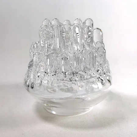 Ljuslykta "Polar" Göran Wärff (1933-2022), Kosta Boda 1970-tal, klarglas, signerad Kosta 67512 G Wärff, enstaka märken, höjd 15, diameter 15cm