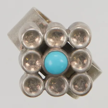Ring med turkos stl:18, justerbar skena 830/1000 Silver 6,1g.