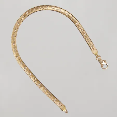 Armband längd 18,5cm, bredd 4,1mm, defekt lås, 18K Vikt: 9,2 g