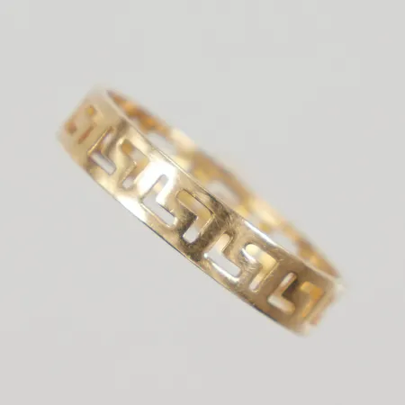 Ring med meander dekor stl:17½, bredd 4mm, 14K Vikt: 1,2 g