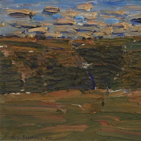 Tavla Nils-Göran Brunner -72, olja på pannå, rammått:23,5x32cm