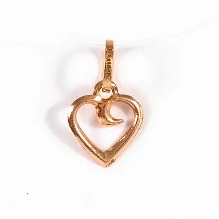 Hänge litet genombrutet hjärta 7,5x12,5mm inkl. ögla, 18K 0,1g. 