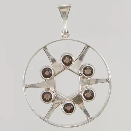 Hänge 38mm rökkvarts finska stämplar, 925/1000 Silver 12,5g.