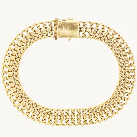 Armband Fiskbenslänk längd 19,5cm, bredd9,5mm 18K Vikt: 24,2 g