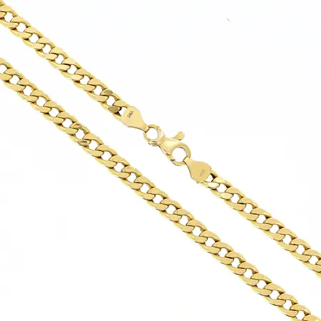 Kedja Pansar längd 52,5cm GHA, bredd ca 4mm, ihåliga länkar, 18K Vikt: 17,6 g