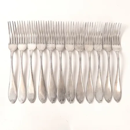 Tolv gafflar längd 21cm, silver 830/1000 Vikt: 723,1 g