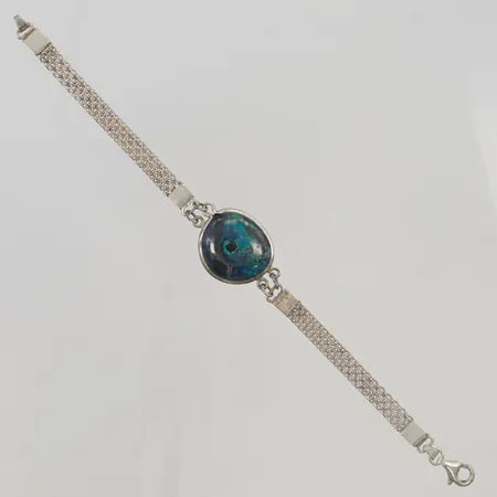 Armband 19,5cm bredd 6-22mm, bergslagssten 925/1000 Silver 13,5g.