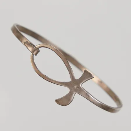 Armring Ankh Ø ca 60mm, öppningsbar, bredd 3-20mm, Egyptiskt silver Vikt: 9 g