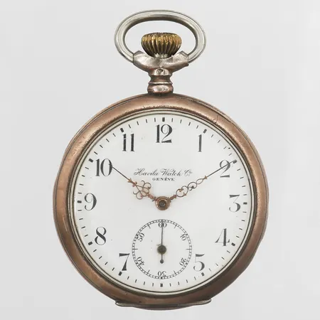 Fickur Havila Watch Co Genève, manuell, Ø51mm, innerboett av silver, silver, bruttovkt 76,8g Vikt: 0 g Skickas med postpaket.