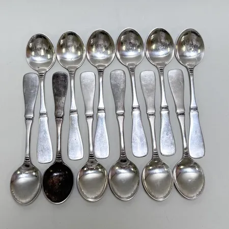 12 Kaffeskedar 12cm MGAB 830/1000 Silver 187,9g.