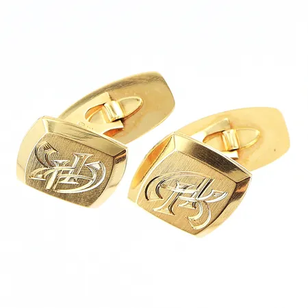 Manschettknappar 20x15mm, Ceson, monogramgravyr, 18K Vikt: 8,9 g