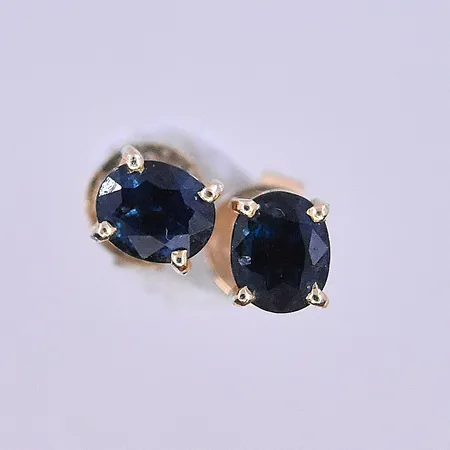 Örhängen med mörkblå sten stl.5*8mm 14K 1,3g Vikt: 1,3 g