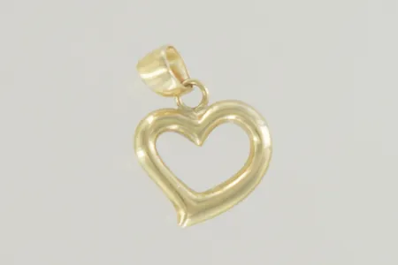 Hänge hjärta längd 1,5 cm bredd 1,2 cm, 14K Vikt: 0,6 g