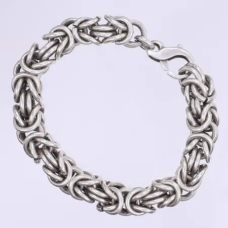 Armband Kejsarlänk längd 21cm bredd 10mm ostämplat silver Vikt: 85,5 g